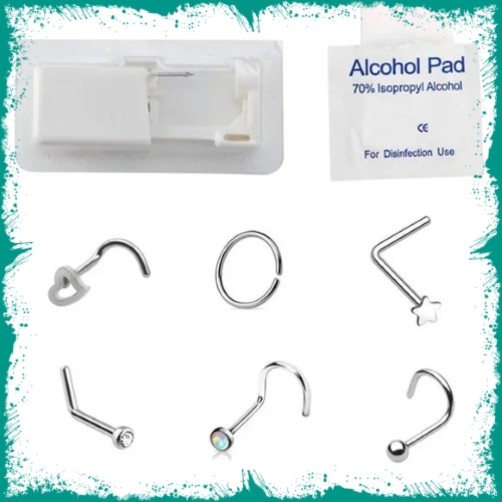 New 8pc Nose Piercing Kit 17$